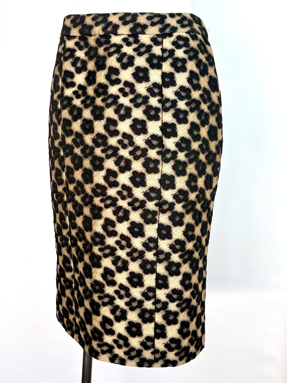 Valentino Red- leopard print floral jacquard pencil skirt- size 44 IT